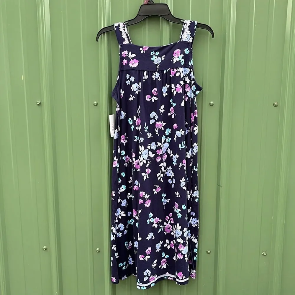 Women's Sleeveless Cotton Nightgown Lounge Pajama Size S